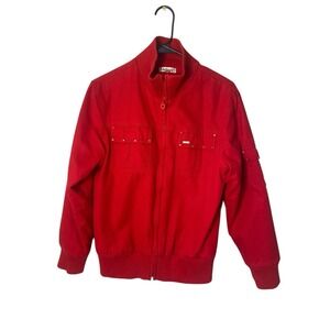 Annils Women's‎ Size M Red Jacket with Pockets and Embellishments Long Sleeve